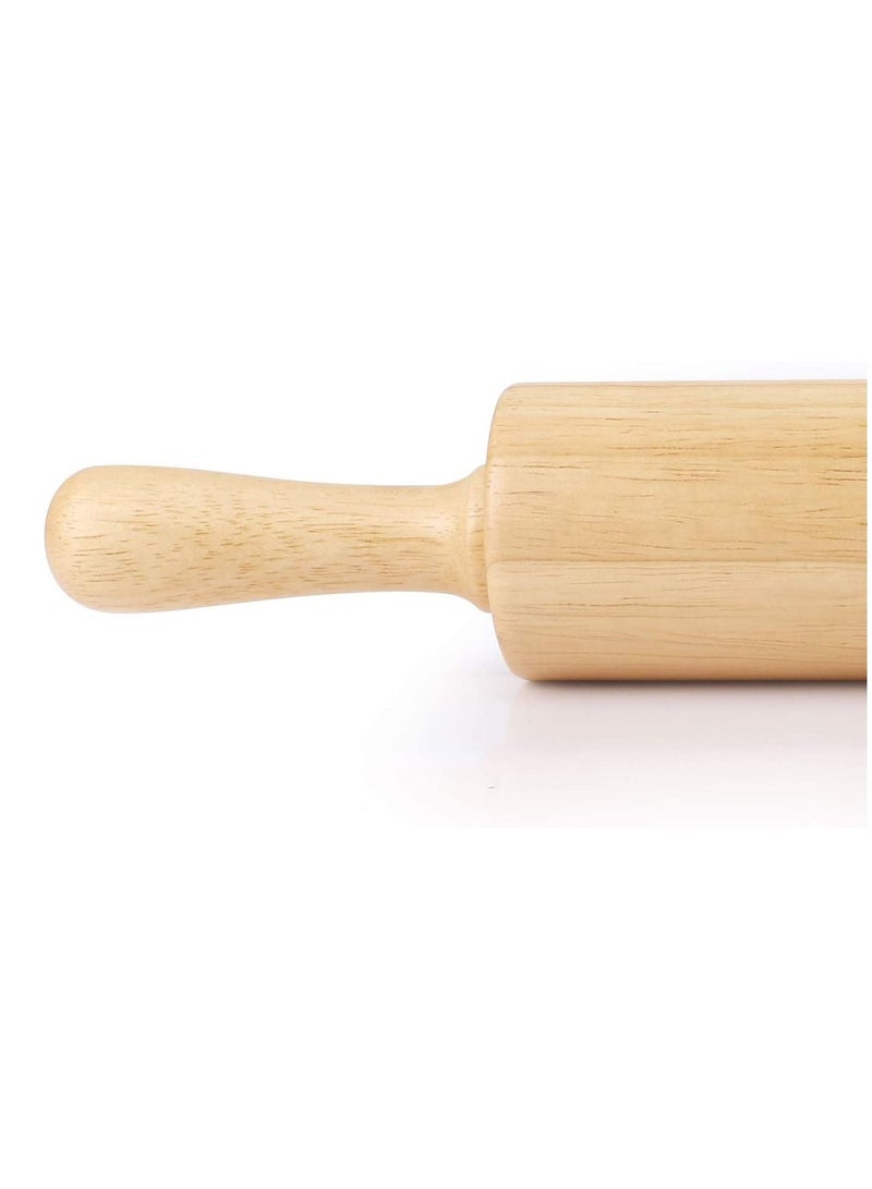 BILLI Classic Wooden Revolving Rolling Pin 23cm - Wood Dough Roller - Image 1