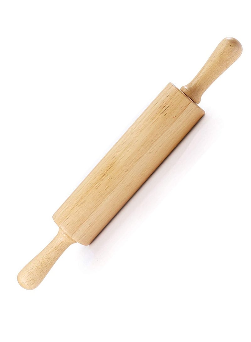 BILLI Classic Wooden Revolving Rolling Pin 23cm - Wood Dough Roller - Image 3