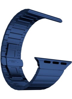 Stainless Steel Link Bracelet Band for Apple Watch Series 6 SE 5 4 3For iwatch 6 5 WatchBand Strap Replacement 38MM/41MM/40MM  Blue