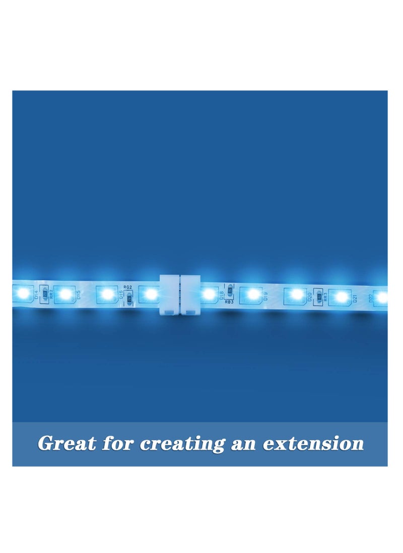 KASTWAVE مجموعة كاملة من 30 قطعة من موصلات شريط LED RGB، محول تمديد بدون فجوات 4 دبابيس بدون لحام متوافق مع شريط LED SMD 5050، 20 موصل بدون فجوات، 5 موصلات L و5 موصلات T (10 مم)  - Image 3