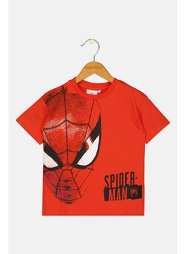 MARVEL Toddlers Boy Crew Neck Short Sleeve Spiderman T-Shirt, Red  - Image 1
