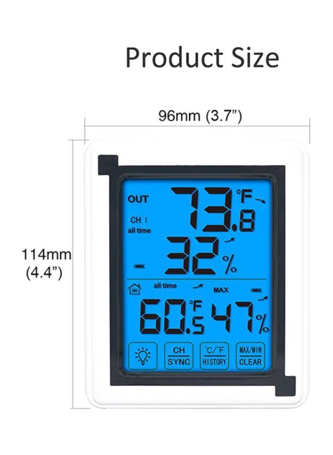 NIBEMINENT Digital Thermo-Hygrometer White/Black 9.6x11.4cm - Image 2