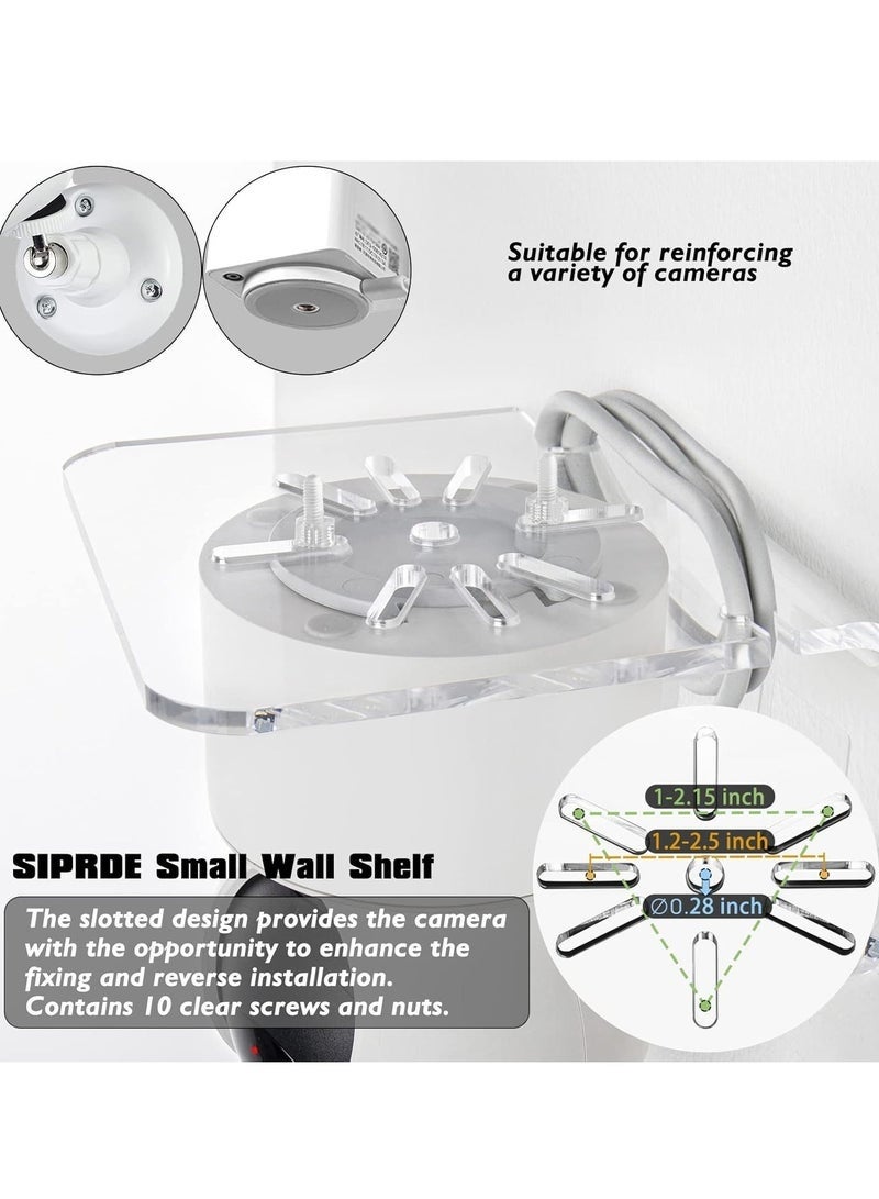 YelaJoy Small Wall Shelf for Security Cameras, Speakers, Baby Monitors and More, 4'' Universal Adhesive Shelf Easy to Install No Drill, with Cable Clips (3PCS, Clear) - Image 5