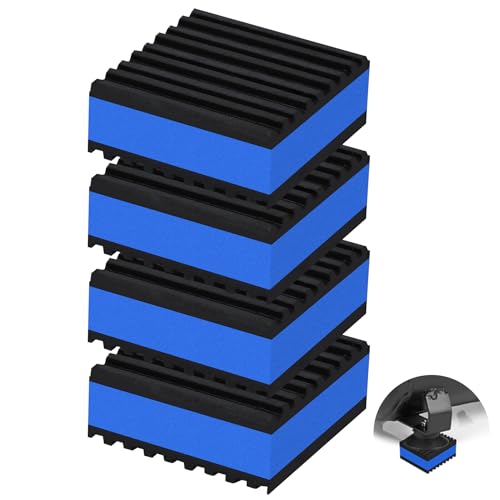 phepetroll 4 Pack Anti Vibration Pads for Washing Machine 2x2x78 Sound Isolation Vibrating Pad Ribbed Rubber Damping Mat EVA Center for Air Compressors Conditioner Treadmill HVAC Washer Dryer - Image 1