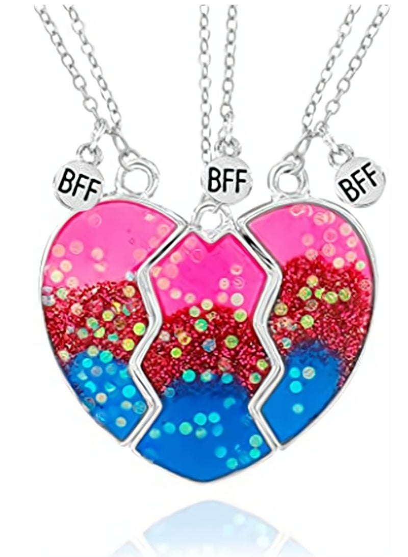 Luckam Heart BFF Necklace Friendship Necklaces Best Friends Forever Mermaid Tail Pendant Friendship Gifts for Girls Women - Image 1