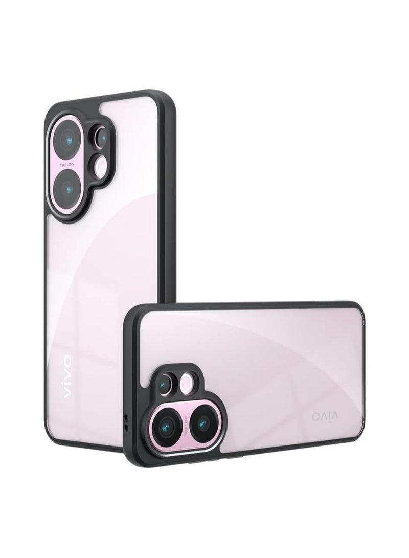 عام غلاف واقي متوافق مع هاتف Vivo V60 5G - هيكل خارجي شفاف غير لامع مريح للإمساك، مع حماية هوائية مضادة للصدمات، وتقنية مضادة للاصفرار، خليط PC+TPU مقاوم للصدمات