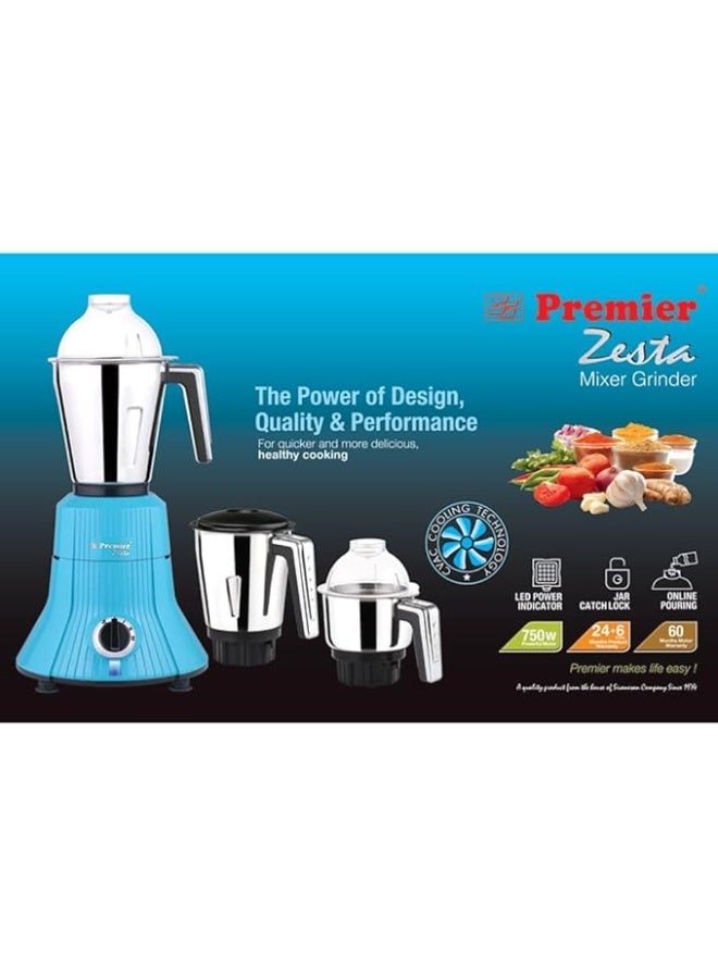 Premier Zesta Mixer Grinder 230V/750W - MG5150 (AQUA BLUE) - Image 4
