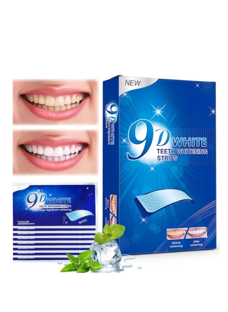 SMILEKIT 28 Strips, Teeth Whitening Strips, Whitening Strips, 9D White Teeth Whitening Strips, Gentle on Enamel, Effective for Stains Removal, Mint Flavour  - Image 1