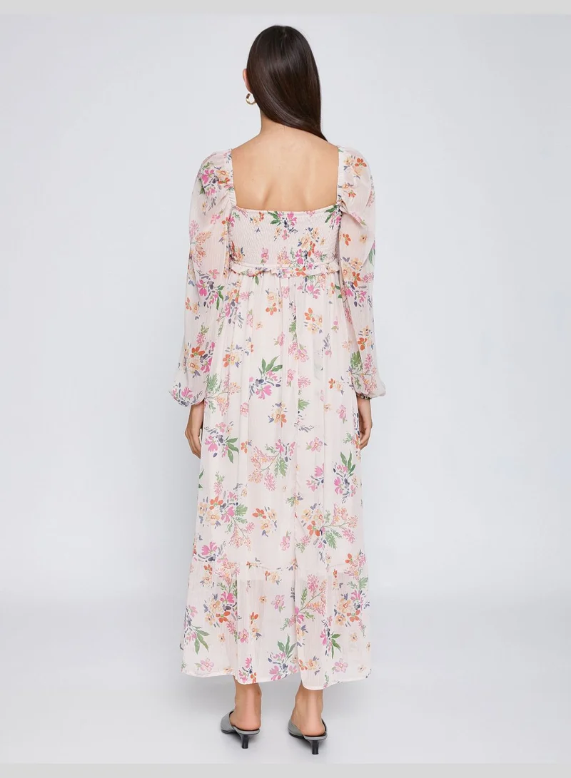 KOTON Chiffon Floral Dress Gimped