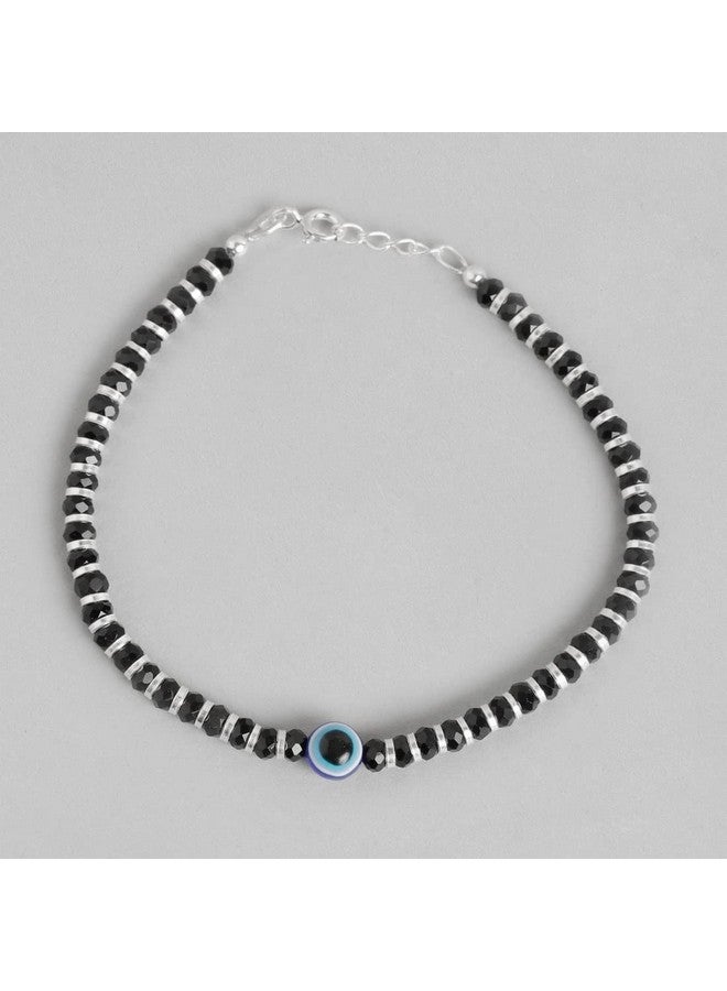ZAVYA 925 Sterling Silver Designer Evil Eye Rhodium Plated Adjustable Beaded Bracelet | Gift for Women & Girls | With Certificate of Authenticity & 925 Hallmark - Image 4