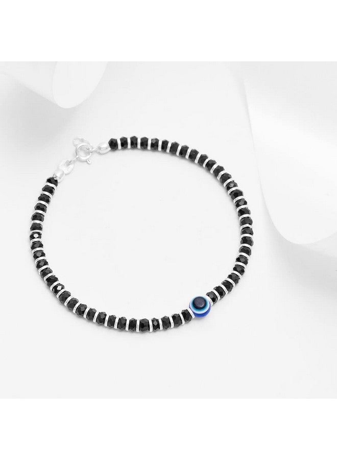 ZAVYA 925 Sterling Silver Designer Evil Eye Rhodium Plated Adjustable Beaded Bracelet | Gift for Women & Girls | With Certificate of Authenticity & 925 Hallmark - Image 2