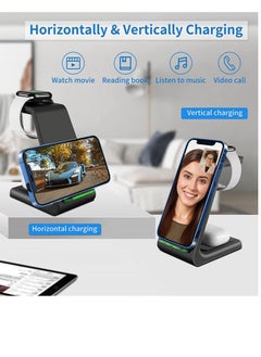 XICEN محطة شحن لاسلكية 3 في 1، قاعدة شحن سريعة لشاحن Qi متوافق مع iPhone 13/12/11 ProMax/X/XR/XS Max/8 Plus iPhone Watch Series 7/SE/6/5/4/3/2  - Image 5
