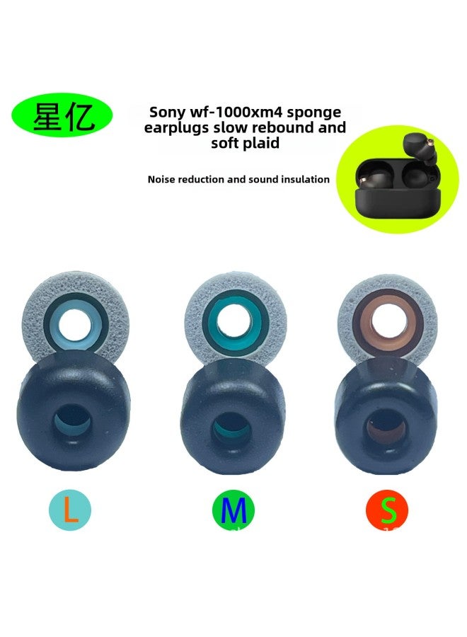 For Sony WF-1000XM4 Wireless Bluetooth Headphone Set Wf1000xm3 Non-slip Earplugs Memory Cotton Ear Cap C-Color:Gray L/1-Model:Sony WF-1000XM4  - Image 2