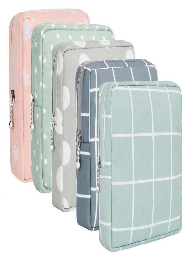 Trendegic Portable Mini Fashion Nursing Sanitary Napkin Pouch Pad Holder Zipper Travel Cosmetic Makeup Jewellery Storage Bag for Girl and Women (5 PCS) - Image 1