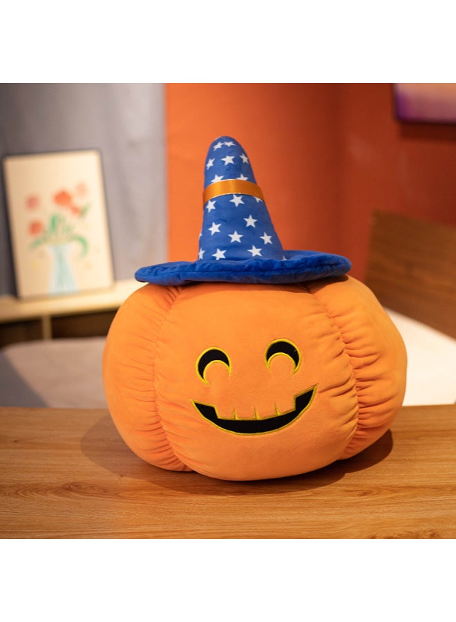 Loquat Overseas  Pumpkin Plush Toy Pillow Funny Devil Pumpkin Pillow Plush Toy Doll-Specifications:70cm (1.6kg)-Color:Curved Eyes And Laughter-blue Stars - Image 1