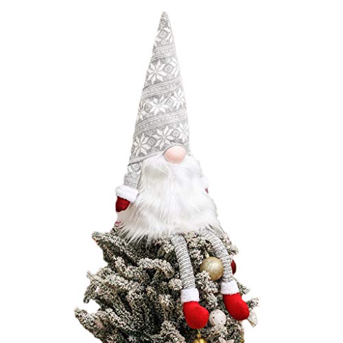Zeraty Gnome Christmas Tree Topper,Gnome Christmas Ornaments Santa Gnomes Plush Party Decoration Ornament Supplies - Image 1