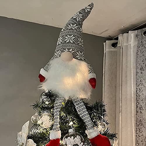 Zeraty Gnome Christmas Tree Topper,Gnome Christmas Ornaments Santa Gnomes Plush Party Decoration Ornament Supplies - Image 2