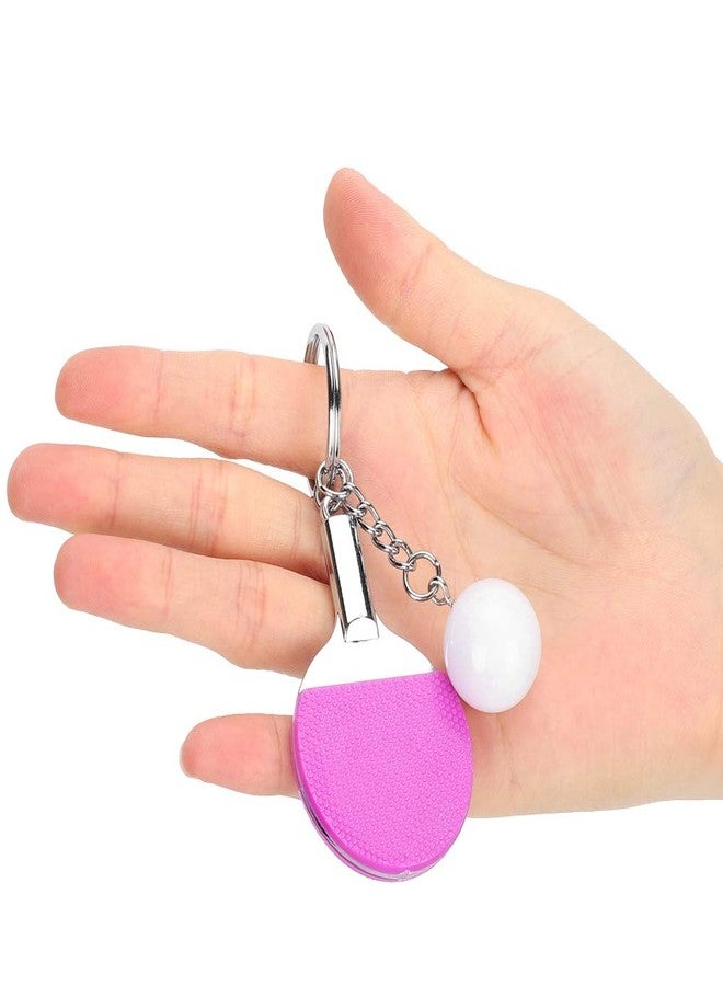 Moofey 6 PCS Mini Bag Keychain, Table Tennis Keychain, Mini Keyrings with Table Tennis Racket Sports Keyring for Bags Backpack - Image 5