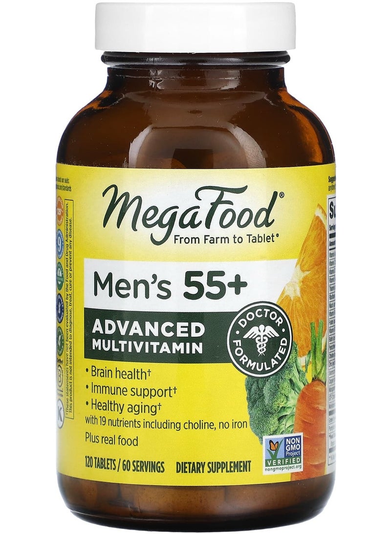 MegaFood Men's 55+, Advanced Multivitamin, 120 Tablets