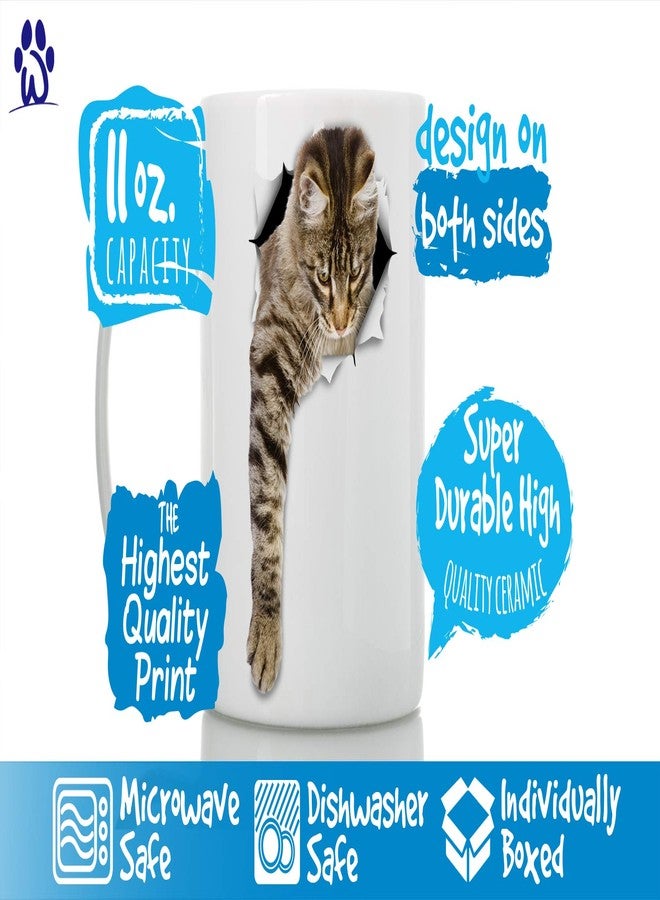 Winston Bear Winston & Bear Cute Reaching Tabby Cat Mug - Ceramic Coffee Mug Gift for Cat Lovers - Perfect Birthday or Christmas, Father's or Mother's Day Gift(11oz) - Image 3