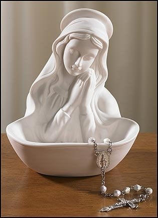 Autom Our Lady of Grace Madonna Icon Statue 5" Porcelain Relic Keepsake Rosary Holder - Image 5