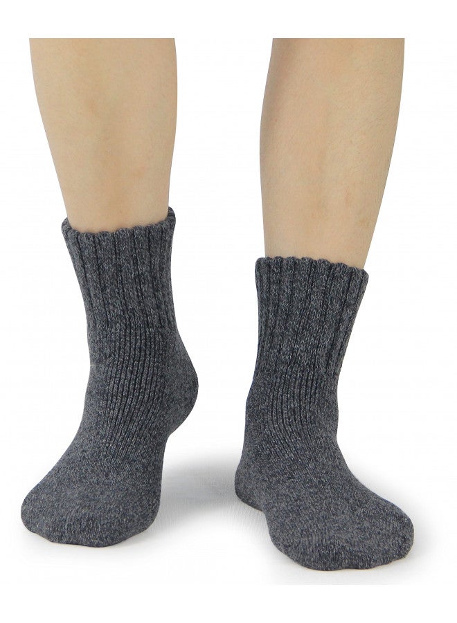 BenSorts Women Warm Solid Socks Ladies Thick Warm Cozy Crew Socks for Female Black Beige Gray 3 Pairs Pack - Image 3