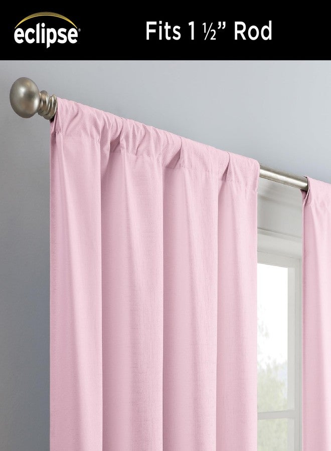 Eclipse Kendall Modern Blackout Thermal Rod Pocket Window Curtain, Insulating & Noise Reducing Curtains for Bedroom or Living Room (1 Panel), 63 in Long x 42 in Wide, Soft Pink - Image 3