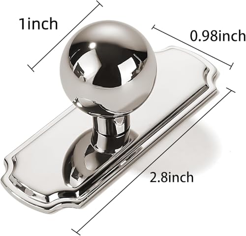 khtumeware 10Pack Heavy Duty Solid Backplate for Cabinet Knobs Polished Nickel Drawer Knobs with Backplate Suitable for Dresser and Kitchen Cabinet Hardware - Image 3