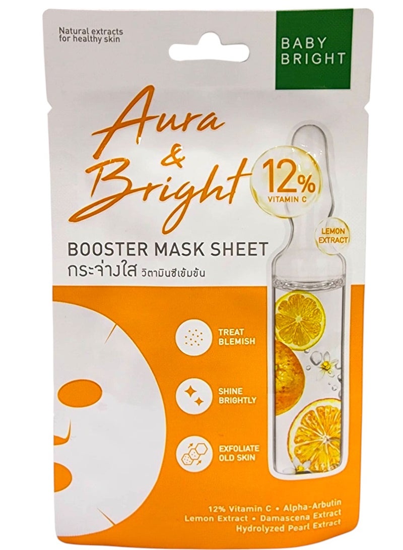 Baby Bright Aura & Briyht  Booster Mask Sheet 20 g 3 Pieces - Image 2