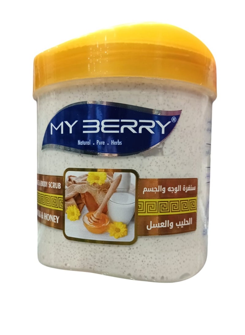 ماي بيري مقشر الوجه والجسم بخلاصة الحليب والعسل 650 مل