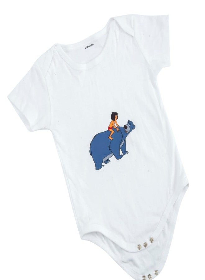 MOJOPANDA Mowgli & Baloo Printed Romper for Infant | 100% Organic Cotton - Image 2