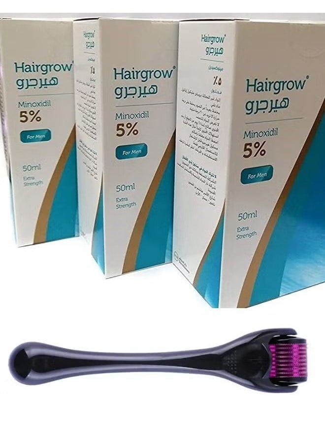 Dar Al Dawa - Pack of 3 Hair grow Minoxidil With Derma Roller - Image 1
