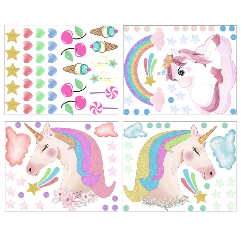Robmoda Glow in The Dark Unicorn Wall Stickers Decals  Removable Dots Stars Decals for Ceiling  Luminous Rainbow Wall Decal for Nursery  Room Decor Boys Girls Bedroom Playroom - Image 5