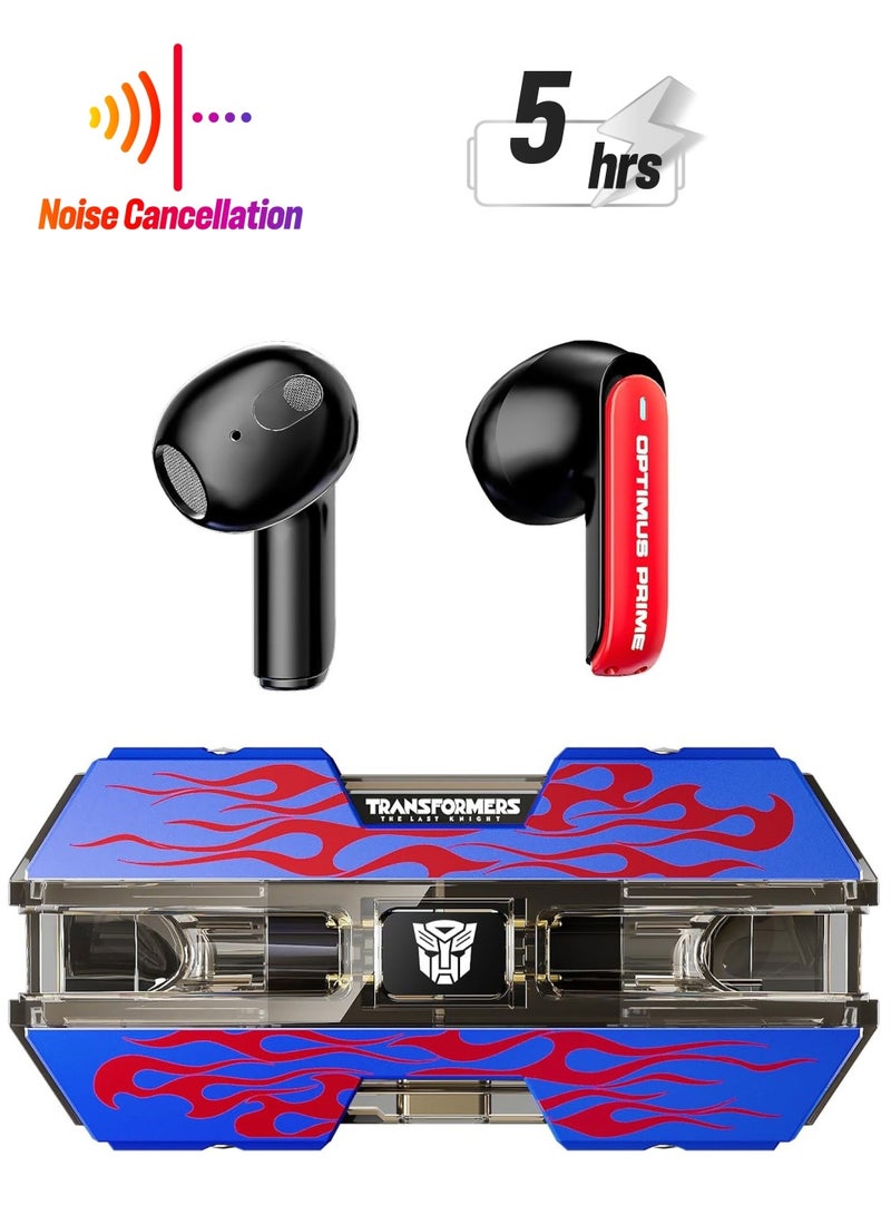 TRANSFORMERS TF-T01 TWS Wireless Earbuds – Intelligent Noise-Cancelling Mic, Graphene Bass Diaphragm, Low Latency Gaming & Music Modes, Bluetooth 5.3, Touch Control, Lightweight Design, 5H Playtime, Perfect for iOS, Android, PC, and More - Blue - Image 1