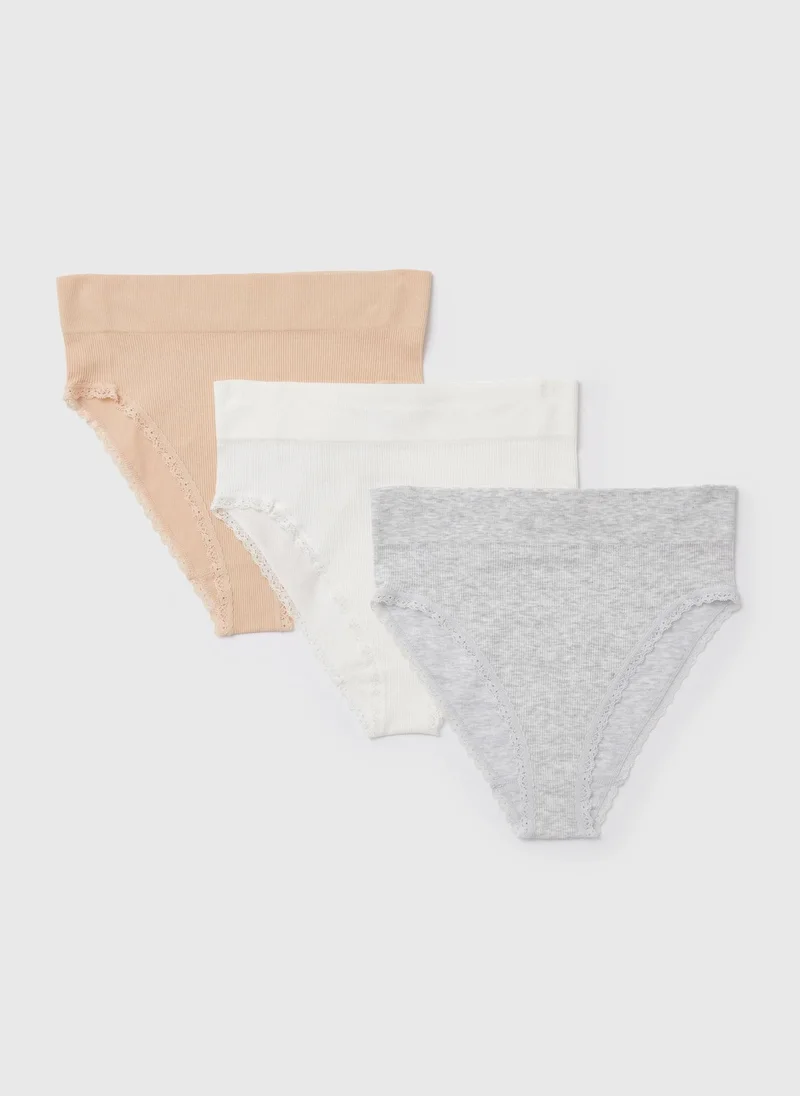 Matalan 3 Pack Multicoloured High Leg Knickers