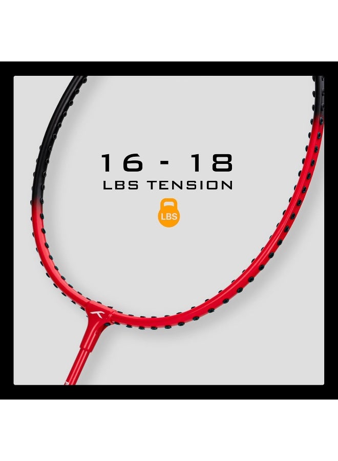 HUNDRED Powertek 100 Badminton Racket Set – 2 Pack, Factory-Strung Aluminum Head‑Heavy Frame, Includes Full Cover, 115 g, Ideal for Beginners & Recreational Play - Image 2