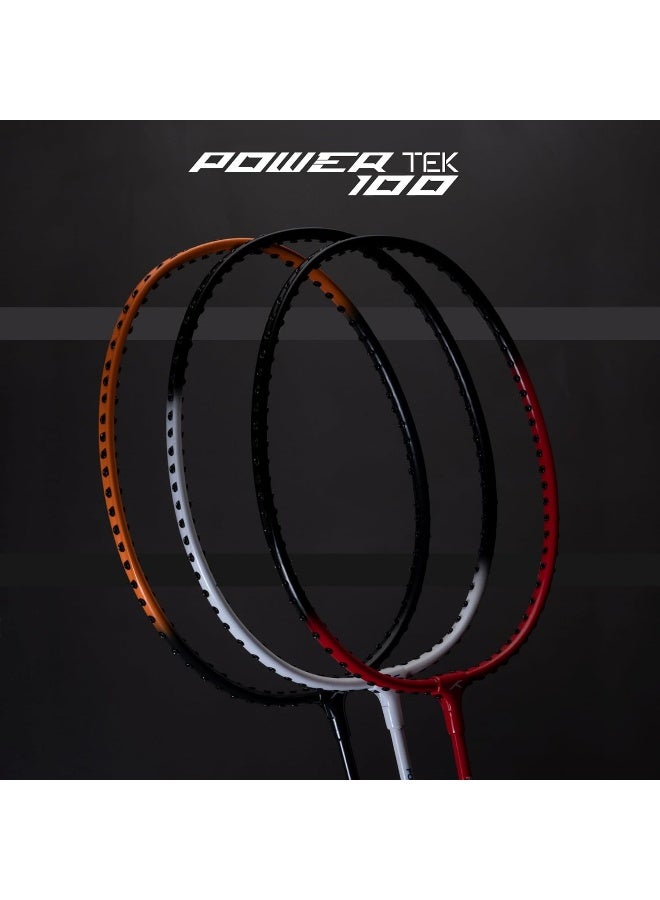 HUNDRED Powertek 100 Badminton Racket Set – 2 Pack, Factory-Strung Aluminum Head‑Heavy Frame, Includes Full Cover, 115 g, Ideal for Beginners & Recreational Play - Image 4