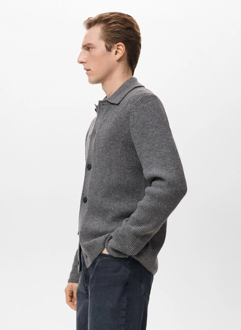 Mango Man  Ribbed knit cardigan for Men | Best Price UAE