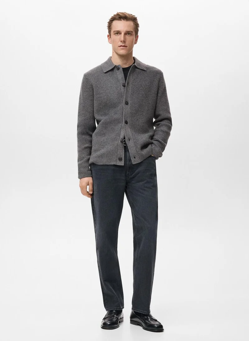 Mango Man  Ribbed knit cardigan for Men | Best Price UAE