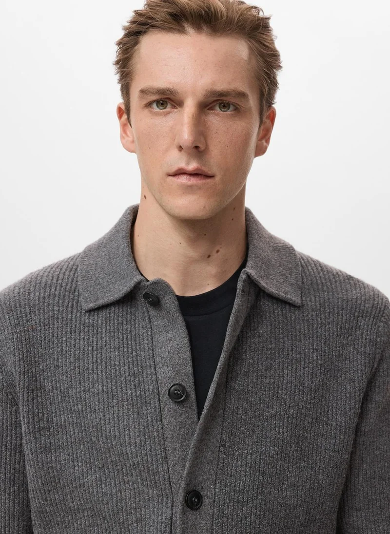 Mango Man  Ribbed knit cardigan for Men | Best Price UAE