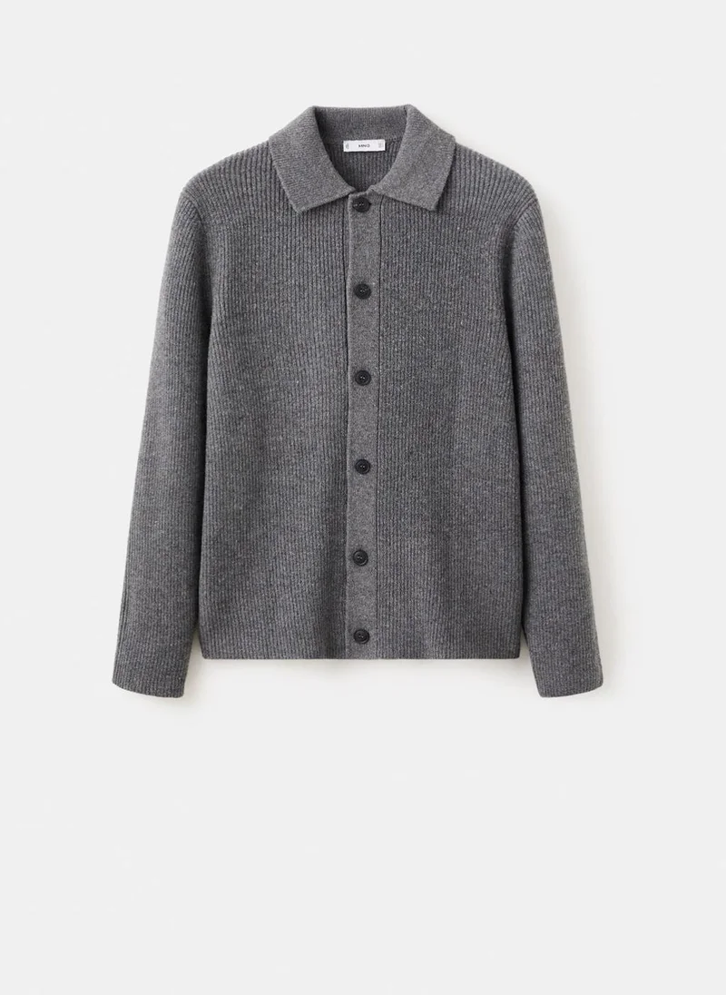 Mango Man  Ribbed knit cardigan for Men | Best Price UAE