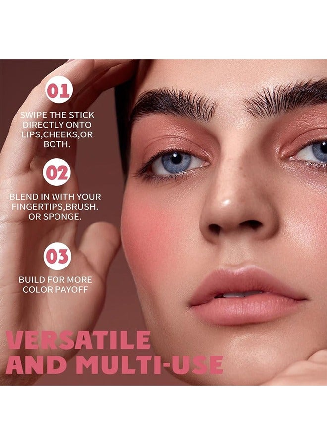 Maxfine On The Gleam Blush, Tinted Moisture Stick Multi-stick For Lips And Cheeks, Highlighting ​Color Silky Powder Blusher Stick Natural Glow Silly Blusher Light And Soft Feeling The Apply On Your Face - Image 3