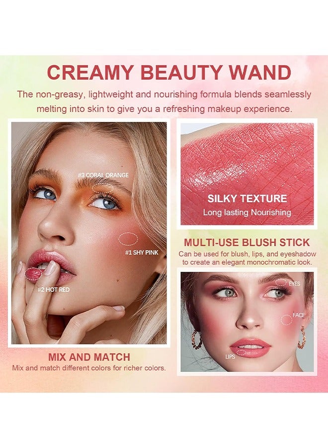 Maxfine On The Gleam Blush, Tinted Moisture Stick Multi-stick For Lips And Cheeks, Highlighting ​Color Silky Powder Blusher Stick Natural Glow Silly Blusher Light And Soft Feeling The Apply On Your Face - Image 5