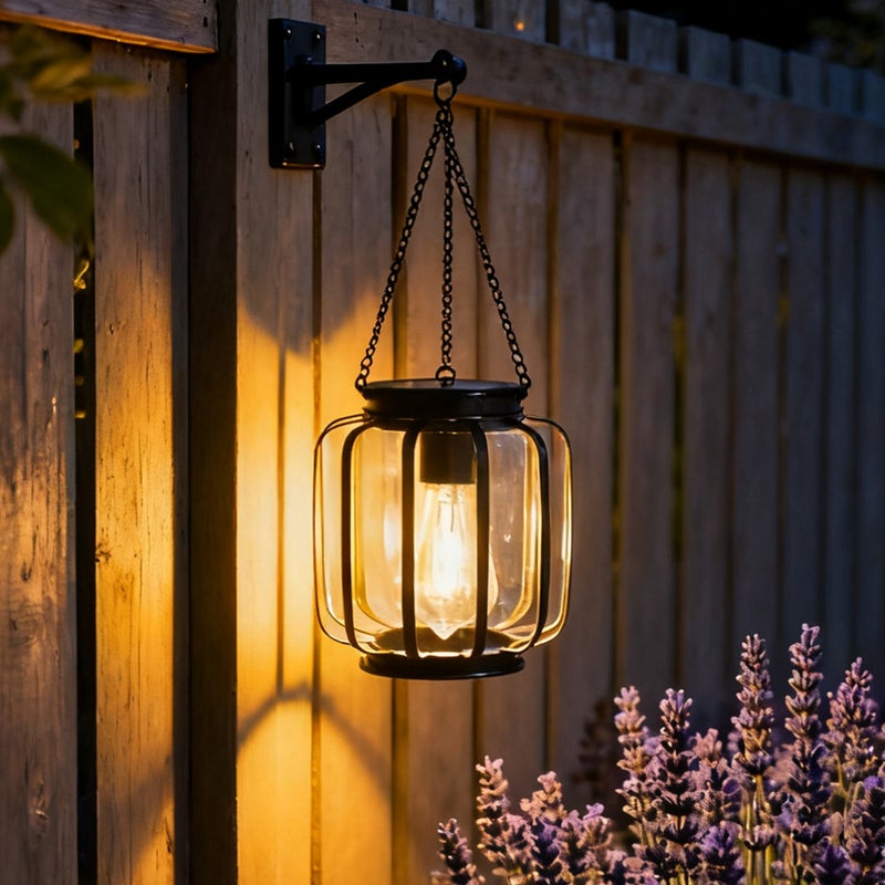 Hanging Hollow Iron Solar Outdoor Light for Garden Landscape Night Lamp Home Ambient Projection Light - Image 2