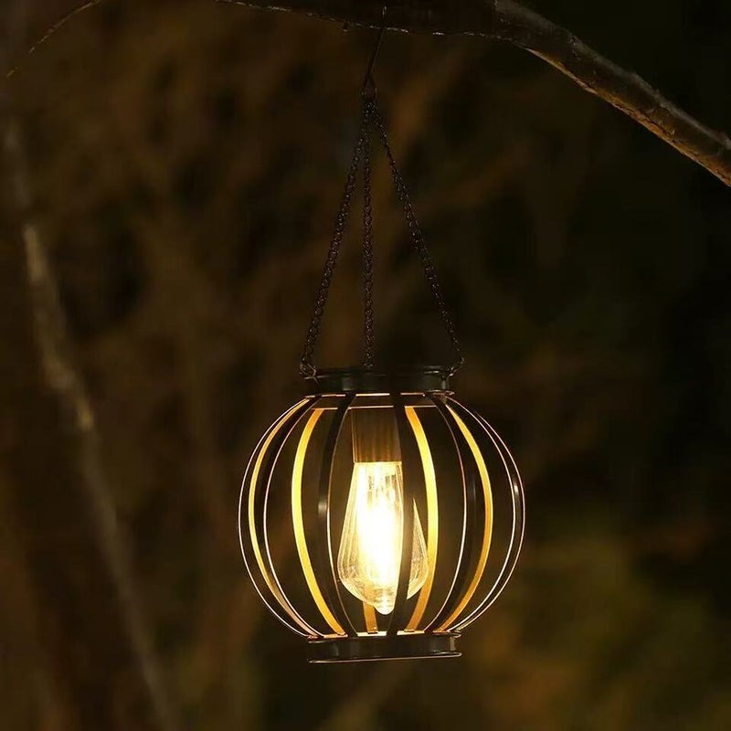 Hanging Hollow Iron Solar Outdoor Light for Garden Landscape Night Lamp Home Ambient Projection Light - Image 5
