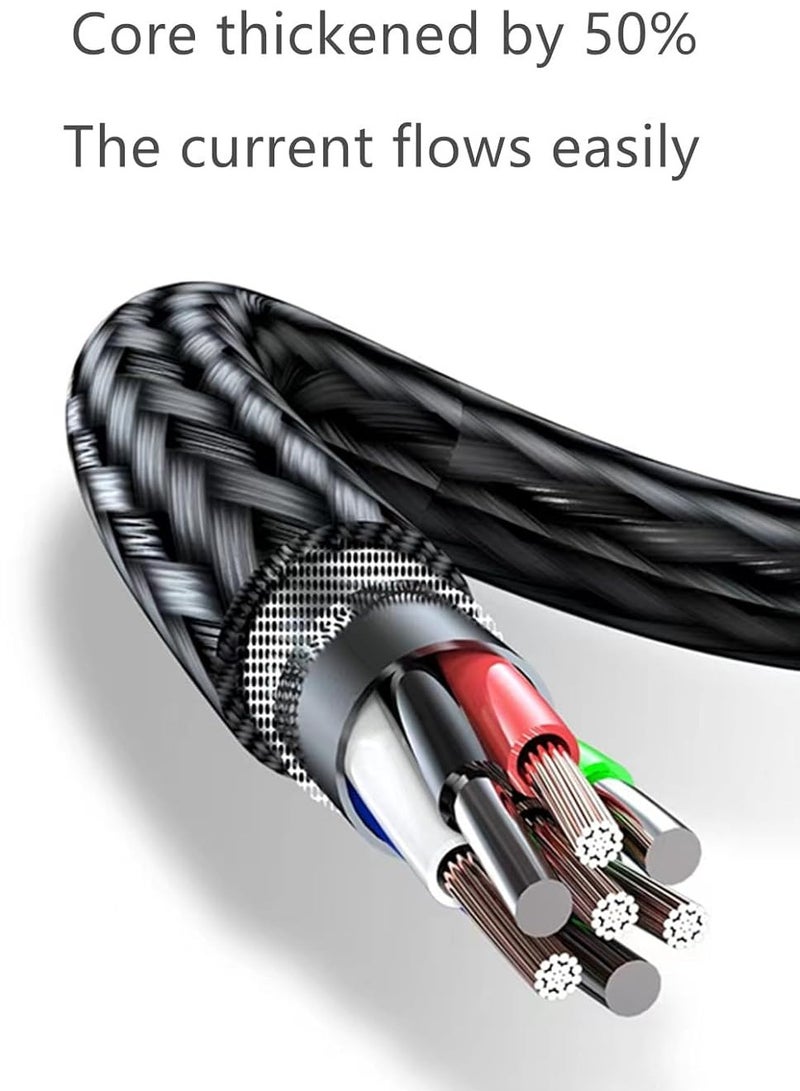 كبل شحن USB متعدد الاستخدامات 3 في 1 - شاحن سريع بقوة 120 واط للهواتف النقالة، كابل شاحن متعدد للهواتف النقالة والأجهزة اللوحية وغيرها.