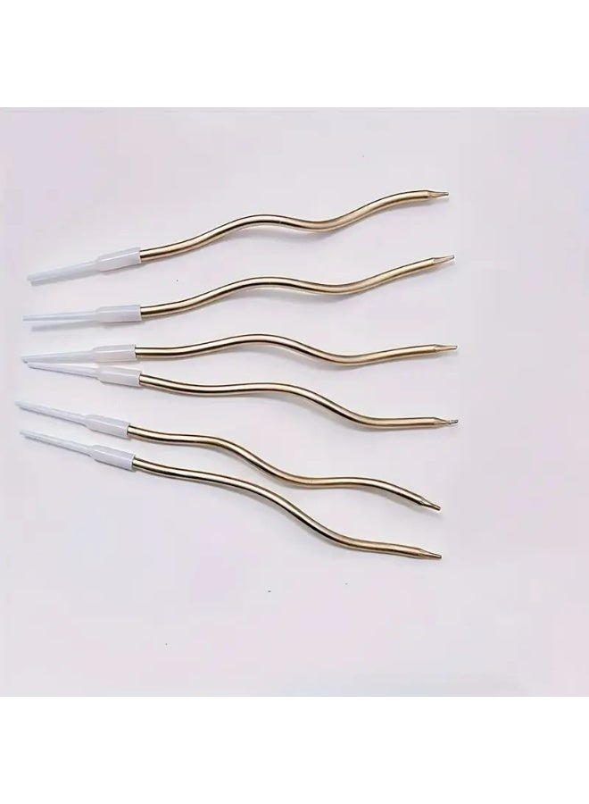 Kandid Decorative Birthday Candles for Celebrations, Anniversary, Wedding, Romantic Evening (CURLY LIGHT GOLD)) - Image 3