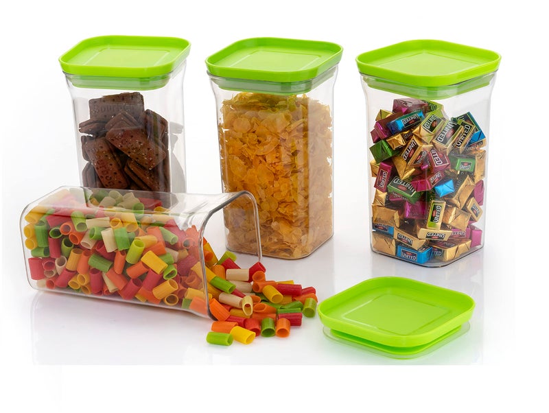 Machak Air Tight Containers Plastic Boxes For Storage Kitchen Container Set, 1100 Ml (19x10x10 cm) (Green, 4) - Image 5