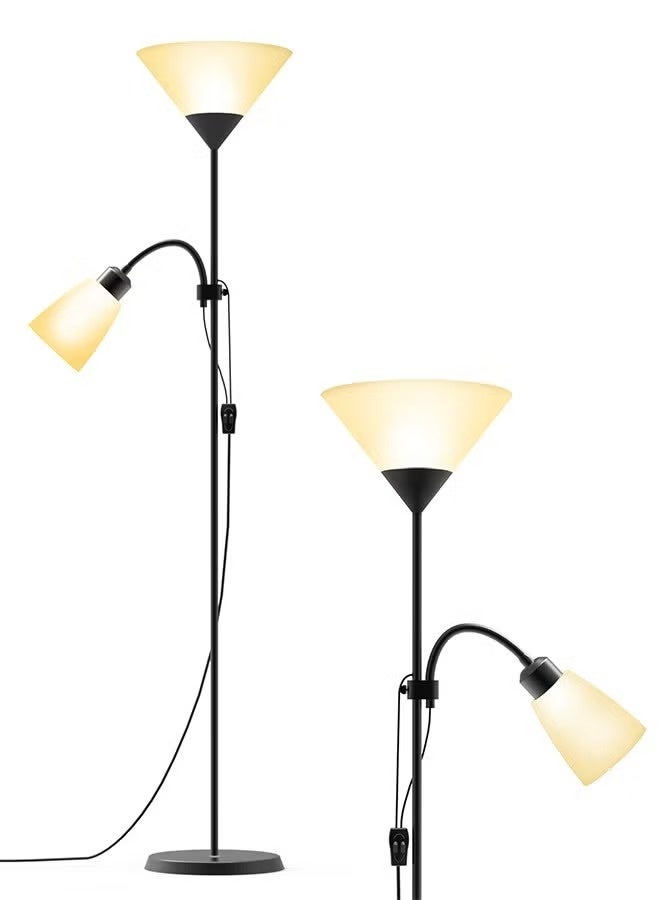 LED Floor Lamp with Double Lights, Vertical Ground Lamp With Adjustable Reading Light, Standing Light for Living Room, Bedroom - Image 3
