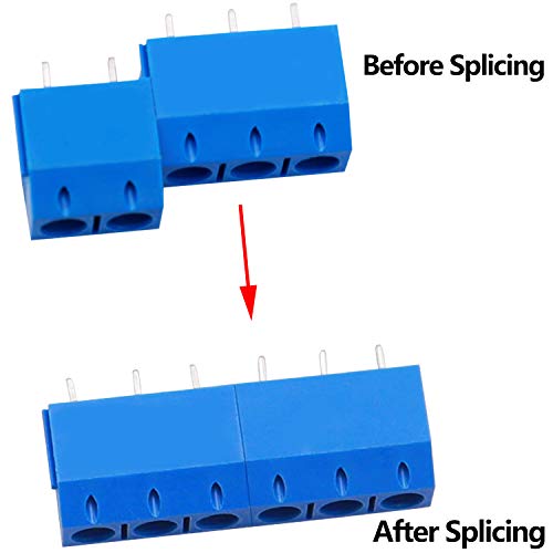 Tnisesm/70pcs 2 Pin & 3 Pin 5mm/0.2inch Pitch PCB Mount Screw Terminal Block Connector (Can be Spliced) TN-T03B - Image 2